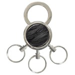 LONG HAIRED BLACK CAT FUR 3-Ring Key Chains