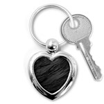 LONG HAIRED BLACK CAT FUR Key Chains (Heart) 