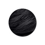 LONG HAIRED BLACK CAT FUR Rubber Round Coaster (4 pack) 