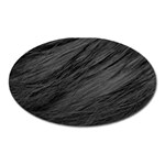 LONG HAIRED BLACK CAT FUR Oval Magnet