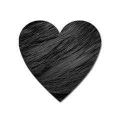 Long Haired Black Cat Fur Heart Magnet by trendistuff