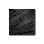 LONG HAIRED BLACK CAT FUR Square Magnet