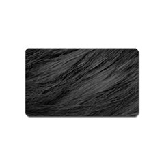 Long Haired Black Cat Fur Magnet (name Card) by trendistuff