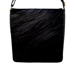 Long Haired Black Cat Fur Flap Messenger Bag (l)  by trendistuff