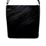 LONG HAIRED BLACK CAT FUR Flap Messenger Bag (L) 