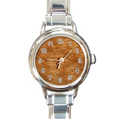 Light Brown Fur Round Italian Charm Watches by trendistuff