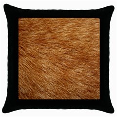 Light Brown Fur Throw Pillow Cases (black) by trendistuff