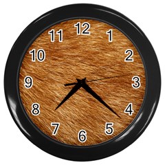 Light Brown Fur Wall Clocks (black) by trendistuff