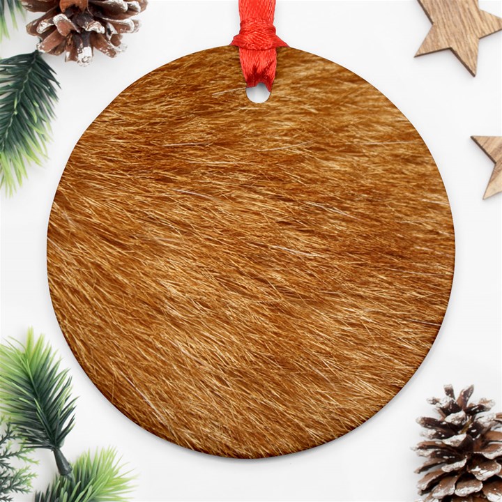 LIGHT BROWN FUR Round Ornament (Two Sides) 