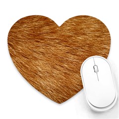 Light Brown Fur Heart Mousepads by trendistuff