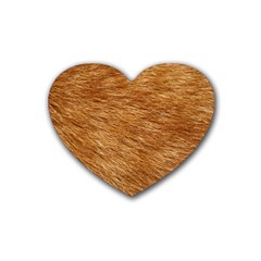 Light Brown Fur Heart Coaster (4 Pack)  by trendistuff