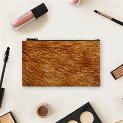 Light Brown Fur Cosmetic Bag (small)  by trendistuff