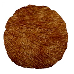 Light Brown Fur Large 18  Premium Round Cushions by trendistuff