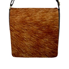 Light Brown Fur Flap Messenger Bag (l)  by trendistuff