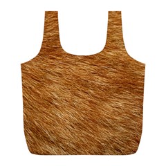 Light Brown Fur Full Print Recycle Bags (l)  by trendistuff