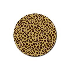 Leopard Fur Rubber Round Coaster (4 Pack)  by trendistuff