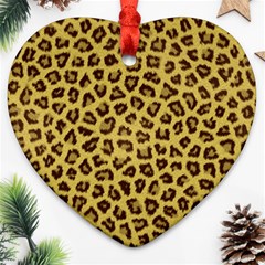 Leopard Fur Heart Ornament (2 Sides) by trendistuff