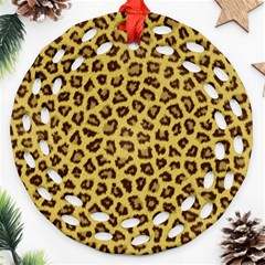 Leopard Fur Round Filigree Ornament (2side) by trendistuff