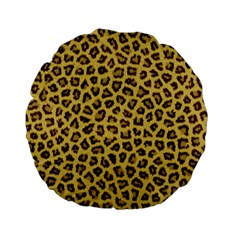 Leopard Fur Standard 15  Premium Flano Round Cushions by trendistuff