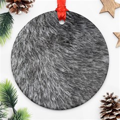 Grey Wolf Fur Ornament (round)  by trendistuff