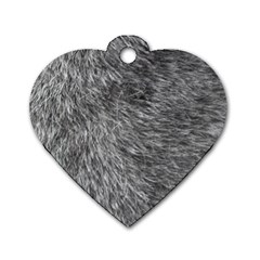 Grey Wolf Fur Dog Tag Heart (one Side) by trendistuff