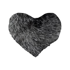 Grey Wolf Fur Standard 16  Premium Heart Shape Cushions by trendistuff