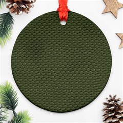 Green Reptile Skin Ornament (round)  by trendistuff