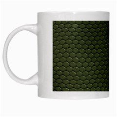 Green Reptile Skin White Mugs by trendistuff