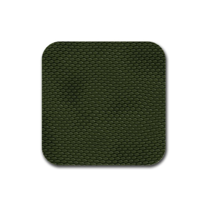 GREEN REPTILE SKIN Rubber Square Coaster (4 pack) 