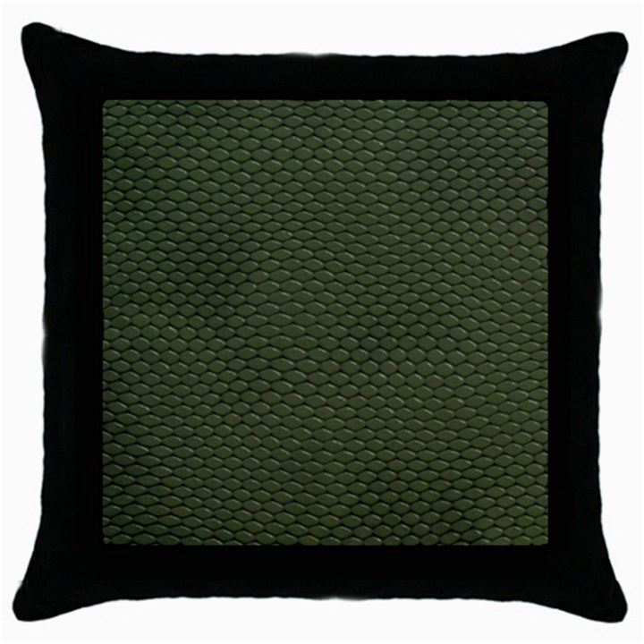 GREEN REPTILE SKIN Throw Pillow Cases (Black)