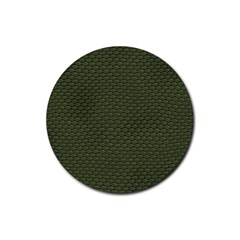 Green Reptile Skin Rubber Coaster (round)  by trendistuff