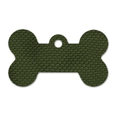 Green Reptile Skin Dog Tag Bone (one Side) by trendistuff