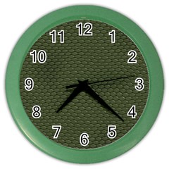 Green Reptile Skin Color Wall Clocks by trendistuff