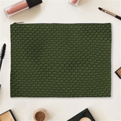 Green Reptile Skin Cosmetic Bag (xl) by trendistuff