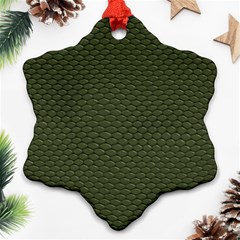 Green Reptile Skin Snowflake Ornament (2-side) by trendistuff