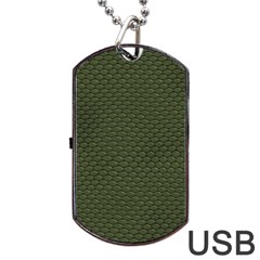 Green Reptile Skin Dog Tag Usb Flash (one Side) by trendistuff