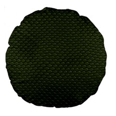 Green Reptile Skin Large 18  Premium Round Cushions by trendistuff