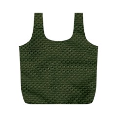 Green Reptile Skin Full Print Recycle Bags (m)  by trendistuff