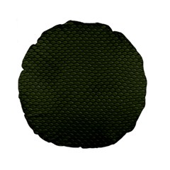 Green Reptile Skin Standard 15  Premium Flano Round Cushions by trendistuff