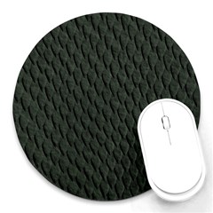 Dark Green Scales Round Mousepads by trendistuff