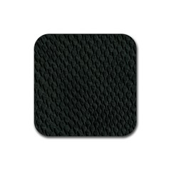 Dark Green Scales Rubber Coaster (square)  by trendistuff