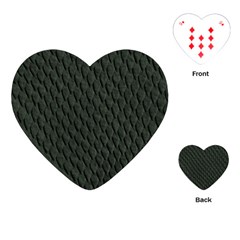 Dark Green Scales Playing Cards (heart)  by trendistuff