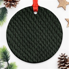 Dark Green Scales Round Ornament (two Sides)  by trendistuff