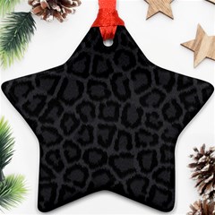 Black Leopard Print Ornament (star)  by trendistuff