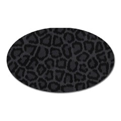 Black Leopard Print Oval Magnet by trendistuff