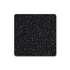 Black Leopard Print Square Magnet by trendistuff