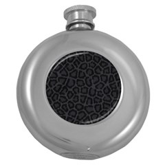 Black Leopard Print Round Hip Flask (5 Oz) by trendistuff