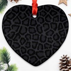 Black Leopard Print Heart Ornament (2 Sides) by trendistuff