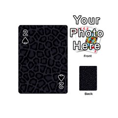 Black Leopard Print Playing Cards 54 (mini)  by trendistuff