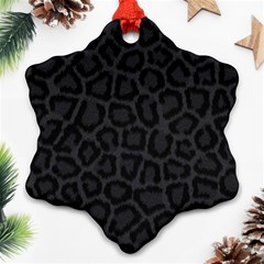 Black Leopard Print Ornament (snowflake)  by trendistuff